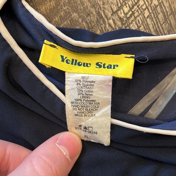 ModCloth Yellow Star Personal Essayist Dress Navy Size XL - Picture 8 of 9